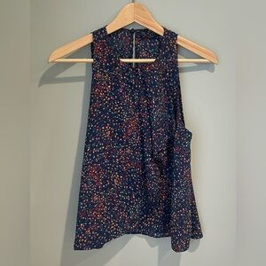 ZARA Trafaluc Navy Floral Sleeveless Top-Size‎ Medium